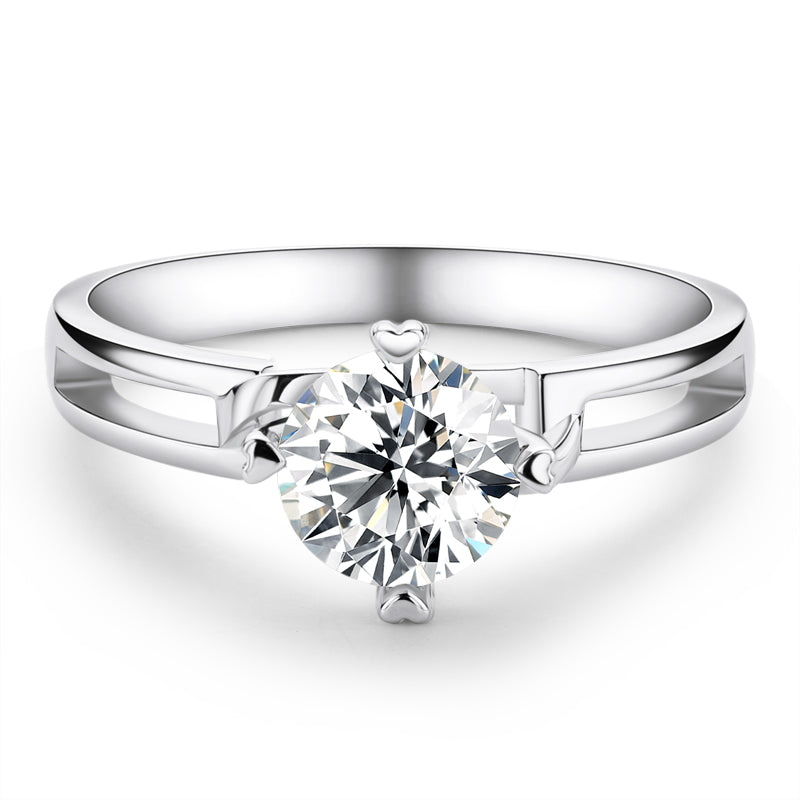 Classic Round Cut Moissanite Diamond  Butterfly Solitaire Ring