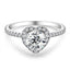 Love Heart Halo Round Cut Moissanite Diamond Ring