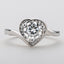 Classic Round Cut Moissanite Diamond Twist Shank Heart-shaped Ring
