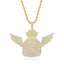 Created Diamond Wallet With Wings Pendant Necklace