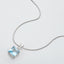 4CT Princess Cut Natural Blue Topaz Pendant Necklace