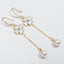 925 Sterling Silver Four Leaf Clover Freshwater Pearl Hook Earrings