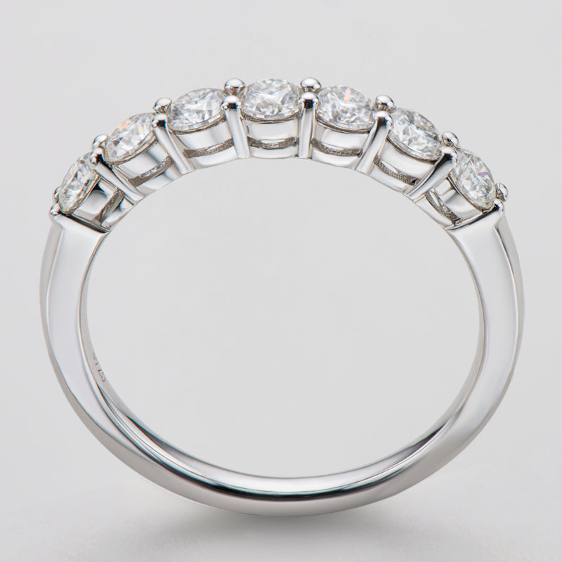 Round Cut 3mm Moissanite Diamond Half Eternity Ring