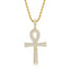Hip Hop Charm Cross Created Diamond Pendant Necklace 23.62''