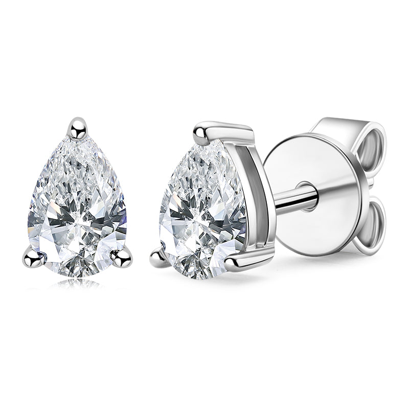 Pear Shaped Moissanite Stud Earrings Solitaire Pendant Necklace