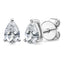 Pear Shaped Moissanite Stud Earrings Solitaire Pendant Necklace