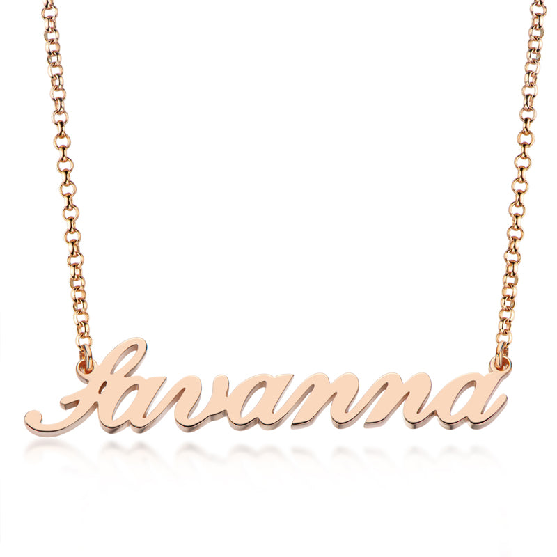 925 Sterling Silver Custom Name Necklace 18K Gold Plated for Women
