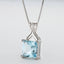 Princess Cut 4ct Natural Blue Topaz Gemstone Pendant Necklace