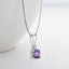 Round Cut Natural Amethyst Pendant Necklace