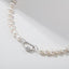 Freshwater Cultured White Pearl Necklace U-shaped Buckle