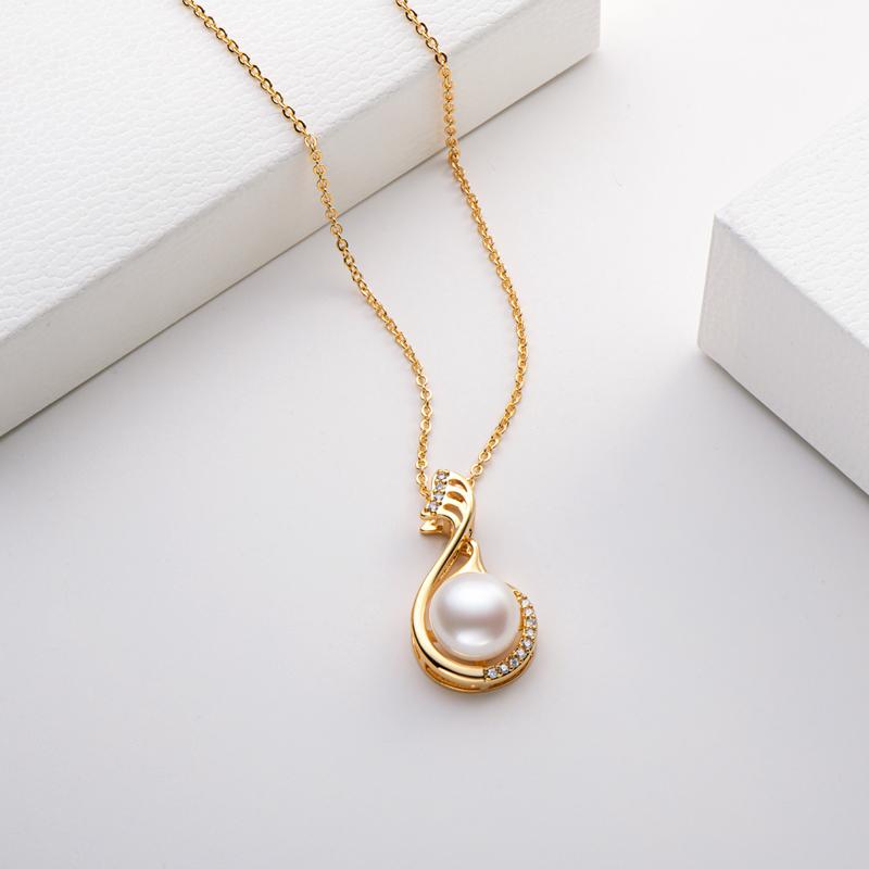 14K Gold Filled Notation Natural Freshwater Pearl Necklace