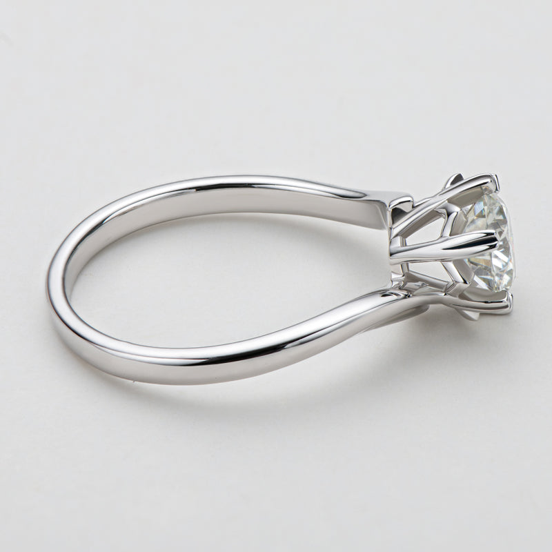 Classic Round Cut Moissanite Diamond Solitaire Ring