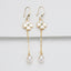 925 Sterling Silver Four Leaf Clover Freshwater Pearl Hook Earrings