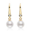 White Freshwater Pearl & Created Diamond Michelle Earrings- Various Colors