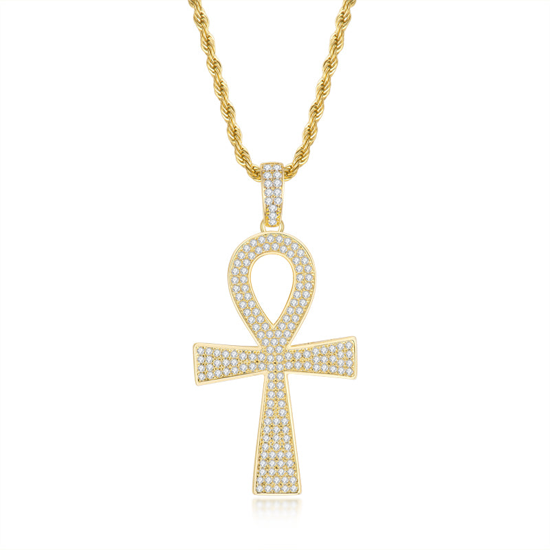 Cross Created Diamond Hip Hop Long Chian Pendant Necklace 23.62''