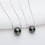 925 Sterling Silver Tahitian Black Pearl Fashion Pendant Necklace