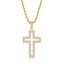 Created Diamond Personalized Cross Hollow Pendant Necklace 23.62''