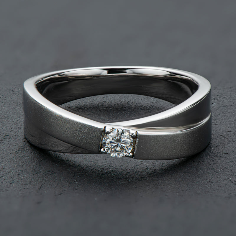 Round Cut Moissanite Diamond Men's Ring