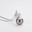 Sterling Silver 10mm Southsea Cultured Tahitian Black Pearl Pendant Necklace