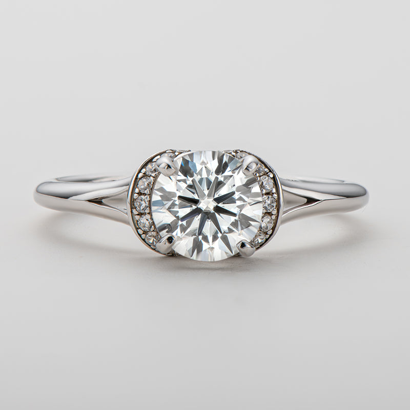 Classic Round Cut Moissanite Diamond Beloved Solitaire Rings