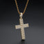 Round Cut Created Diamond Personalized Cross Hip Hop Pendant Necklace 23.62''