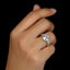 Cushion Created White Diamond 3 Stone Ring