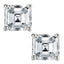 Asscher Cut 6x6mm Created Diamond Stud Earrings