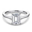 Emerald Cut Created Diamond Solitaire Ring
