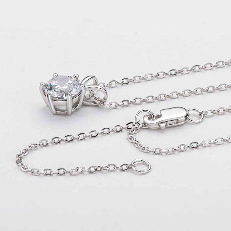 Round Cut 2.0ct Created Daimond Pendant Necklace
