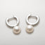 Sterling Silver 9mm Freshwater White Pearl Hoop Earrings
