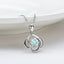 Round Cut 6.5mm White/Light Blue Moissanite Diamond Pendant Necklace