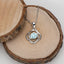 Round Cut 6.5mm White/Light Blue Moissanite Diamond Pendant Necklace