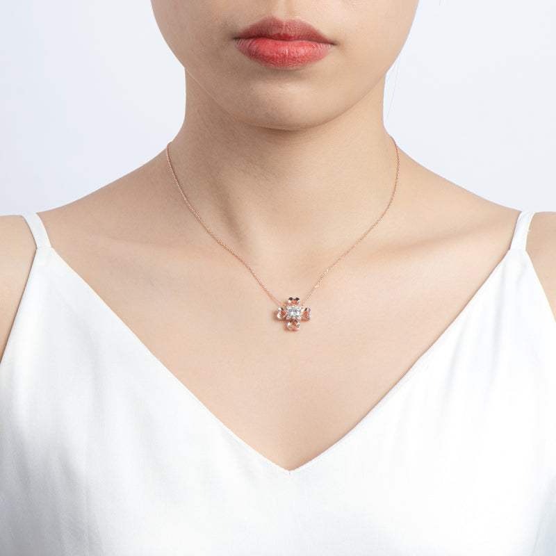 Round Cut 1.0ct Moissanite Diamond Heart Shaped Neaklace