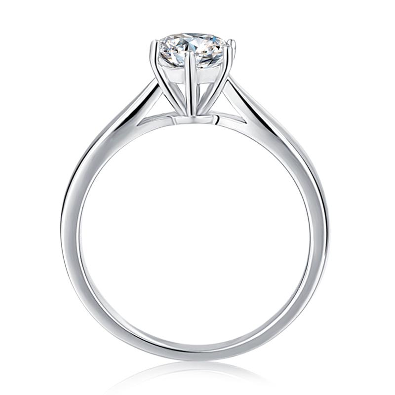 Round Cut Moissanite Diamond Solitaire Ring