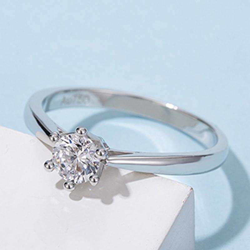 Classic Round Cut Moissanite Crown Ring