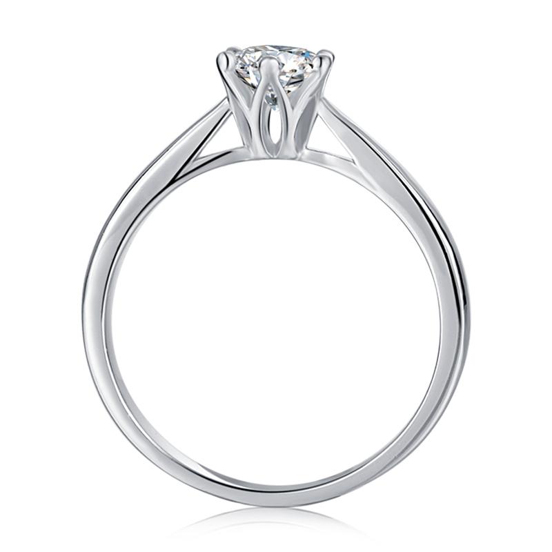 Classic Round Cut Moissanite Crown Ring