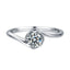 Classic Round Cut Moissanite Twist Shank Solitaire Ring