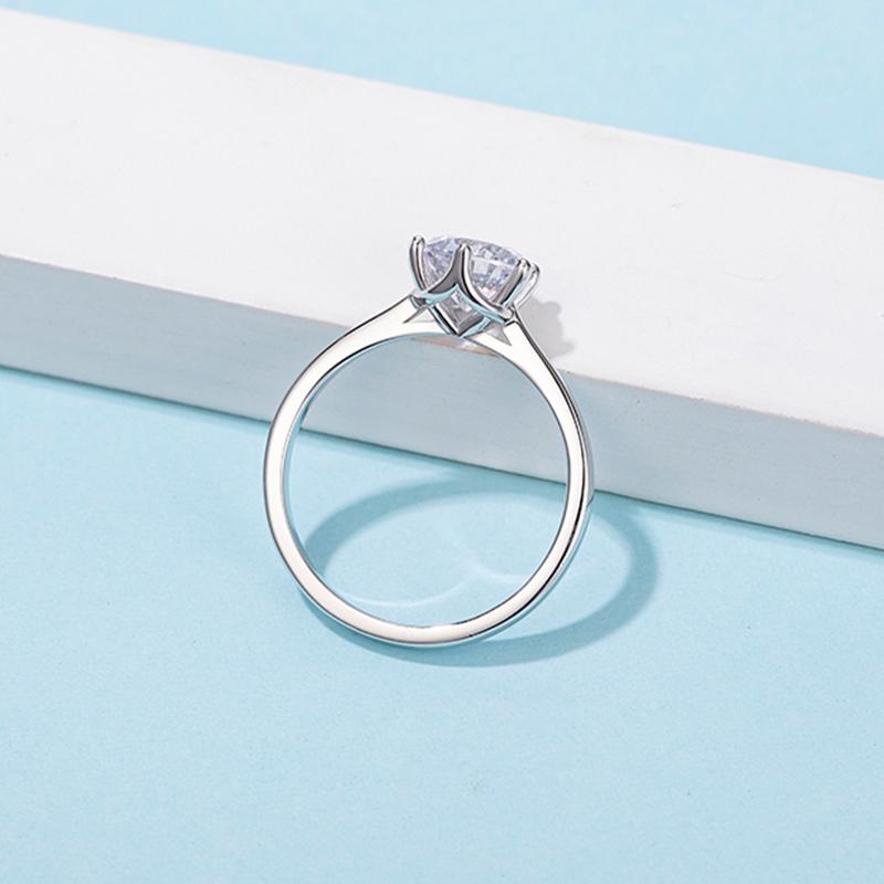 Classic Round Cut Moissanite Solitaire Ring