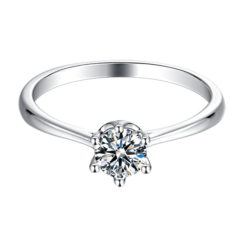 Classic Round Cut Moissanite Solitaire Ring