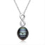Sterling Silver Tahitian Cultured Black Baroque Pearl Pendant Necklace