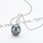 Sterling Silver Tahitian Cultured Black Baroque Pearl Pendant Necklace