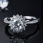 Sunflower Shape Round Cut Moissanite Diamond Halo Ring