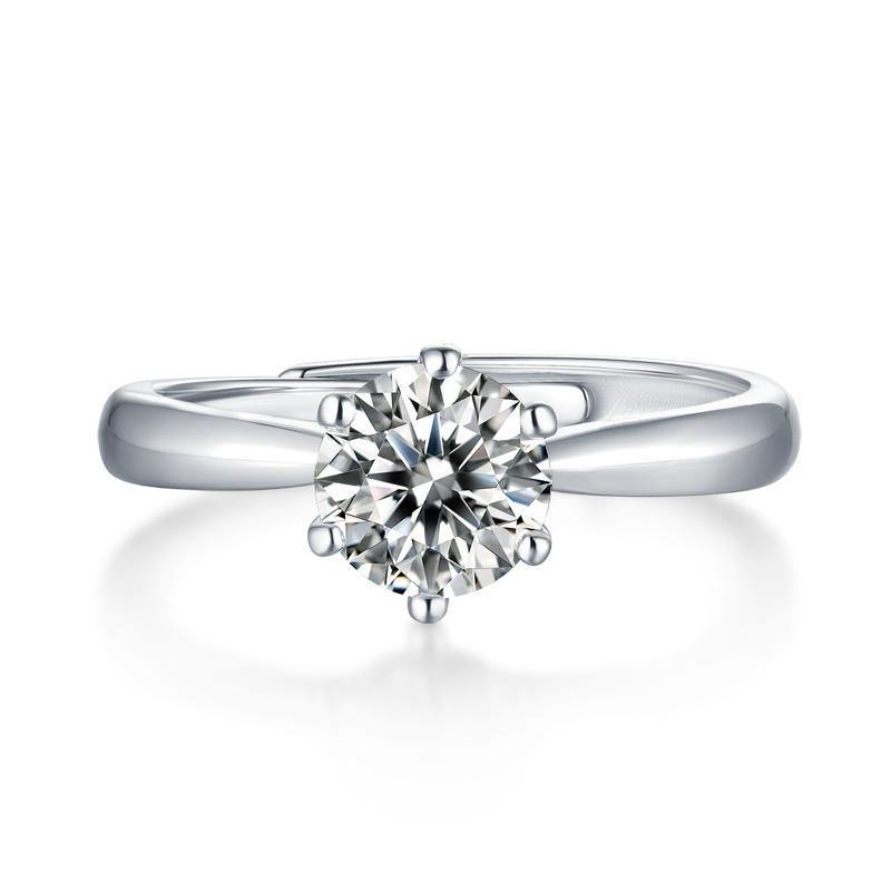 0.5/1.0/2.0/3.0CT Classic Round Cut Moissanite Diamond Solitaire Ring with Adjustable Size - ZULRE