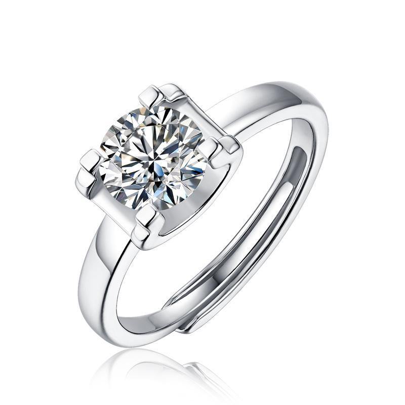0.5/1.0/2.0/3.0CT Round Cut Moissanite Diamond Solitaire Ring Adjustable Size - ZULRE