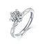 0.5/1.0/2.0/3.0CT Round Cut Moissanite Diamond Ring with Adjustable Size