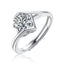 1.0ct/2.0ct Round Cut Moissanite Diamond Solitaire Ring Adjustable Size