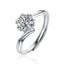 1.0ct/2.0ct Round Brilliant Cut Moissanite Diamond Twisted Ring with Adjustable Size