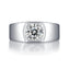 Solitaire Round Brilliant Cut Moissanite Diamond Men's Ring Adjustable Size