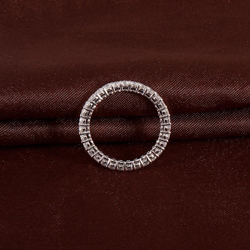 14K/18K Gold 2mm Round Cut Moissanite Diamond Full Eternity Ring