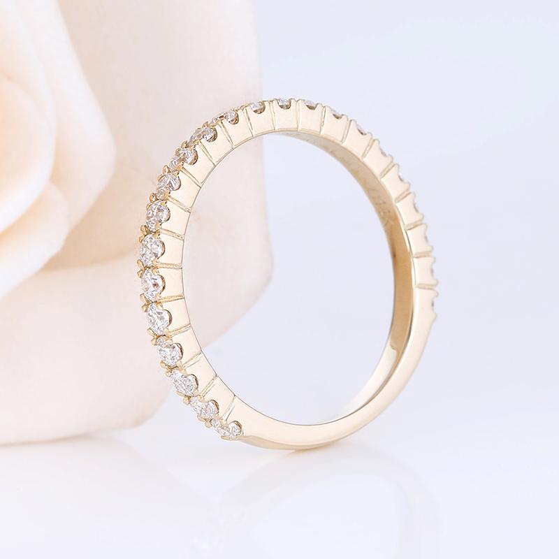 14K/18K Gold  Round cut Moissanite Diamond Fashion Half Eternity Band for women Ring